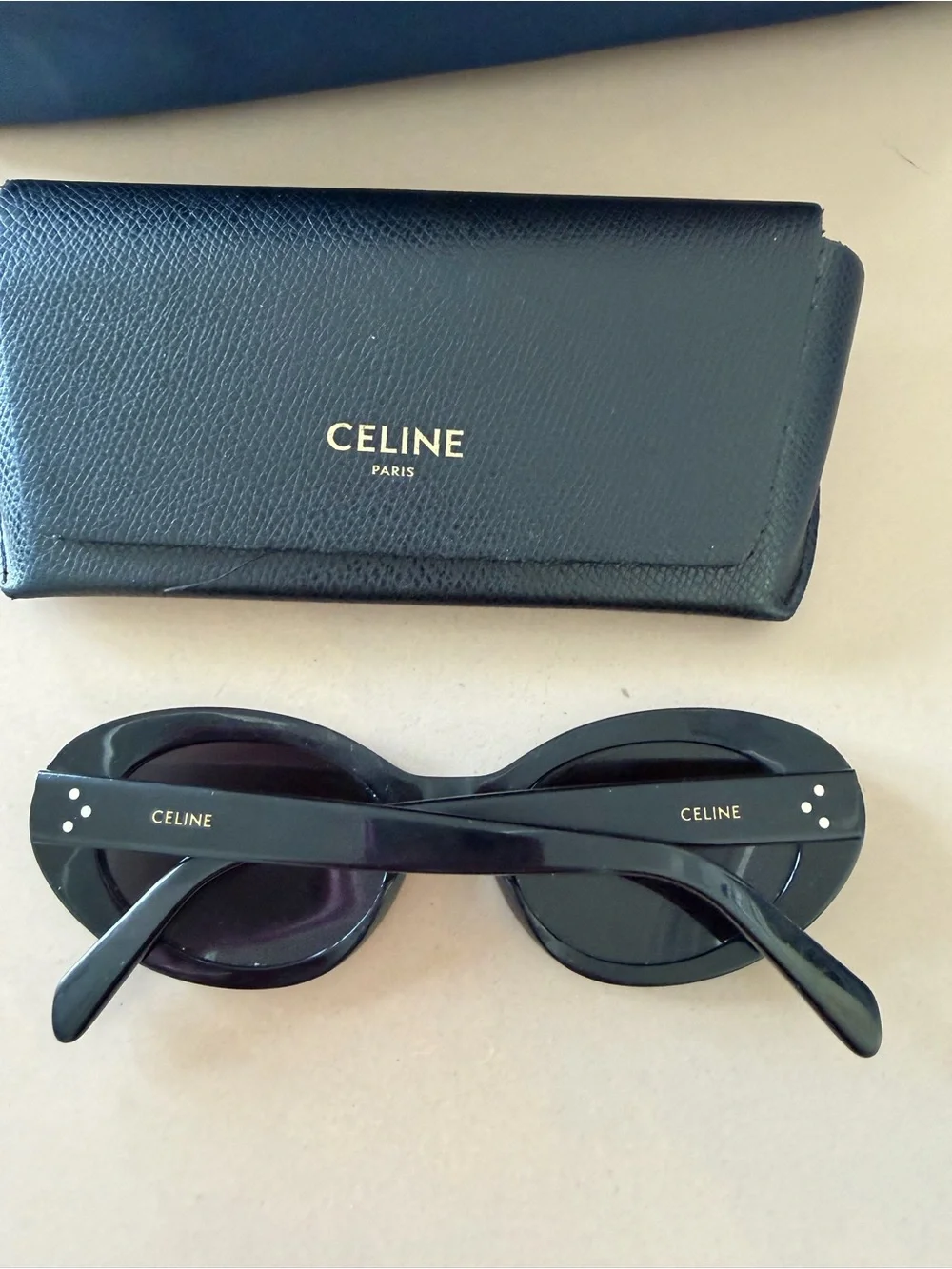 CELINE EYEWEAR Oval-frame acetate sunglasses